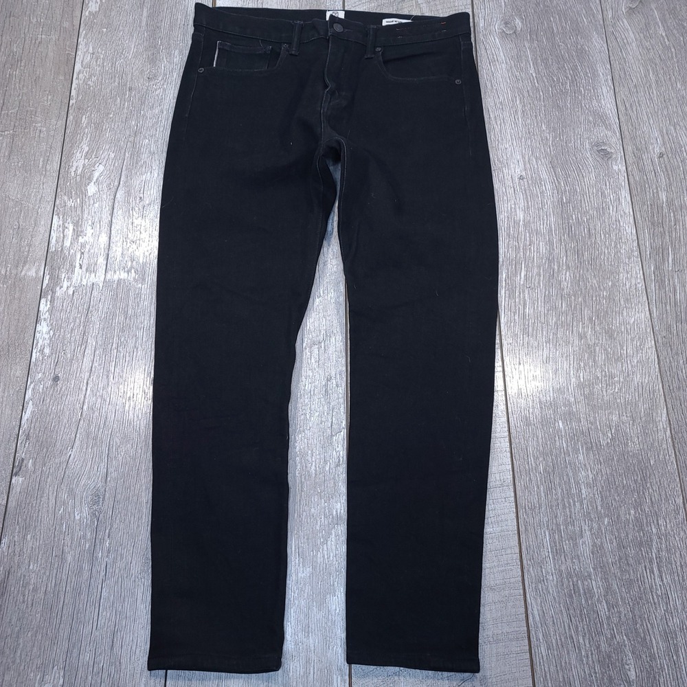 Kato Jeans Mens 33 Black Selvedge Denim Slim Fit The Scissors USA Hiroshi Kato